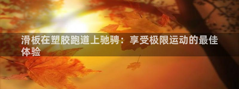 红足1世手机下载：滑板在塑胶跑道上驰骋：享受极限运动的最佳
体验